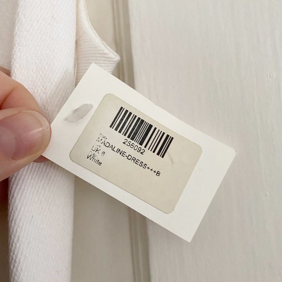 Emilia Wickstead “Madaline” white denim dress with pleated back, size 8UK - Picture 9 of 11